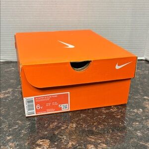 Empty Nike Orange Shoe Box with White Swoosh Logo Size 6Y